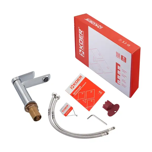 Koer KB-10028-01 Змішувач для умивальника, хром (KR5289) Koer KB-10028-01 Змішувач для умивальника, хром (KR5289)