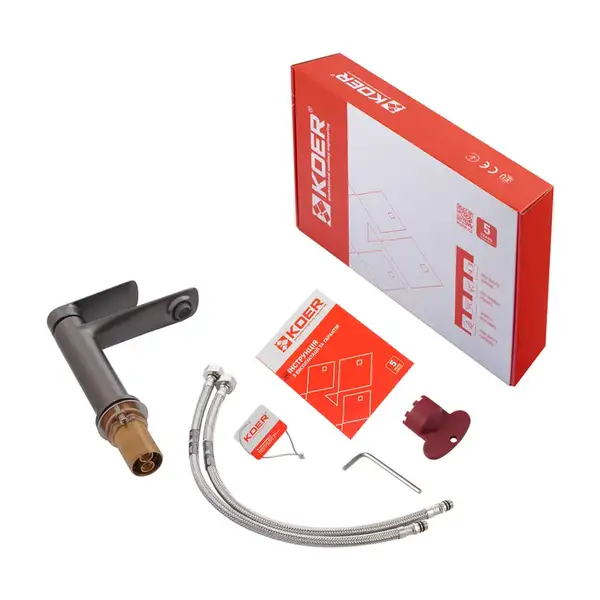 KOER KB-10028-07 Змішувач для умивальника, хром (KR5292)