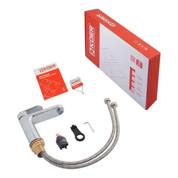 Koer KB-10030-01 Змішувач для умивальника, хром (KR5424) Koer KB-10030-01 Змішувач для умивальника, хром (KR5424)