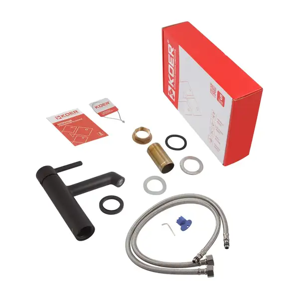 KOER KB-10029-05 Змішувач для умивальника, чорний (KR5487) KOER KB-10029-05 Змішувач для умивальника, чорний (KR5487)
