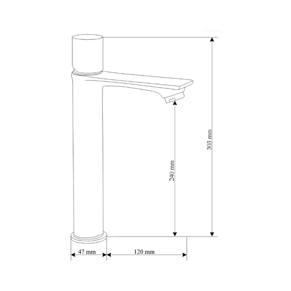Смеситель для раковины MEXEN ROYO ONE GRAPHITE высокий (MEX-72211-66)