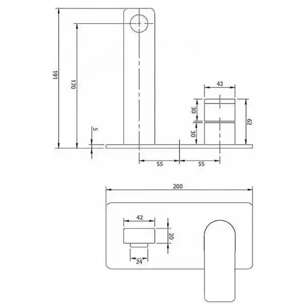 змішувач для умивальника Omnires Baretti прихованого монтажу, black mat (BA7815BL) (BA7812BL) змішувач для умивальника Omnires Baretti прихованого монтажу, black mat (BA7815BL) (BA7812BL)