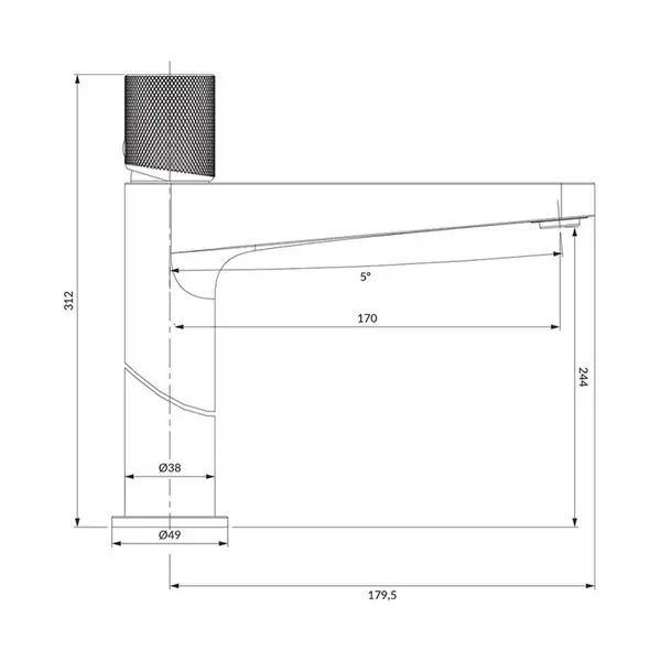 Omnires Contour Смеситель для умывальника высокий, золото (CT8012GLB) Omnires Contour Смеситель для умывальника высокий, золото (CT8012GLB)