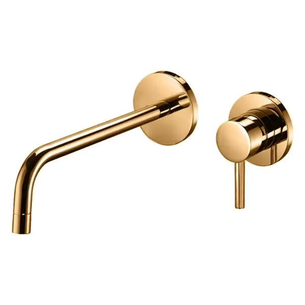 Смеситель для раковины настенный Paffoni Light (цвет - Honey gold / Медовое золото), излив 245 мм (LIG103HG70)