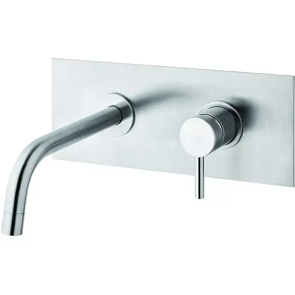 Змішувач для умивальника Paffoni Light, настінний, вилив 12.3 см, Steel Looking (LIG104ST) Змішувач для умивальника Paffoni Light, настінний, вилив 12.3 см, Steel Looking (LIG104ST)