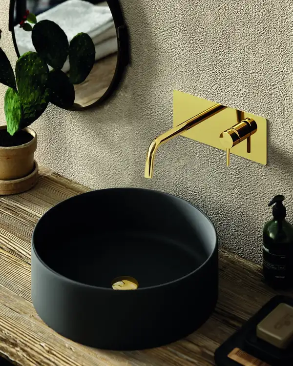 Смеситель для раковины настенный Paffoni Light (цвет - Honey gold / Медовое золото), в комплекте со скрытой частью (LIG105HG) Смеситель для раковины настенный Paffoni Light (цвет - Honey gold / Медовое золото), в комплекте со скрытой частью (LIG105HG)
