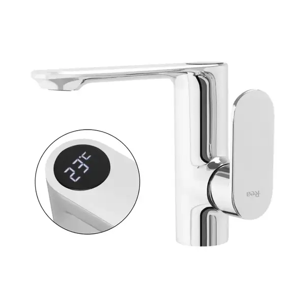 Rea MILS LCD Змішувач для раковини, хром (REA-B2000) Rea MILS LCD Змішувач для раковини, хром (REA-B2000)