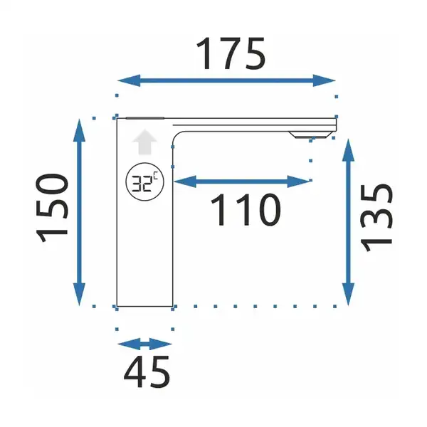 Rea MILS LCD Змішувач для раковини, хром (REA-B2000) Rea MILS LCD Змішувач для раковини, хром (REA-B2000)