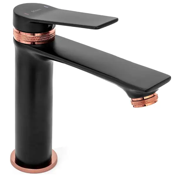 Смеситель для раковины (умывальника) REA VIRAL BLACK ROSE GOLD низкий (REA-B2025) Смеситель для раковины (умывальника) REA VIRAL BLACK ROSE GOLD низкий (REA-B2025)
