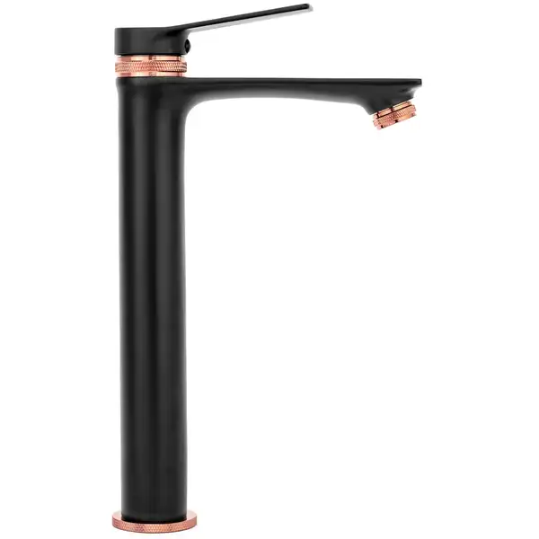 Смеситель для раковины (умывальника) REA VIRAL BLACK ROSE GOLD высокий (REA-B2026)