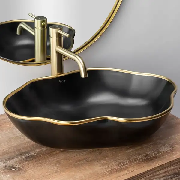 Смеситель для раковины (умывальника) REA LUNGO BRUSHED GOLD высокий (REA-B4526) Смеситель для раковины (умывальника) REA LUNGO BRUSHED GOLD высокий (REA-B4526)
