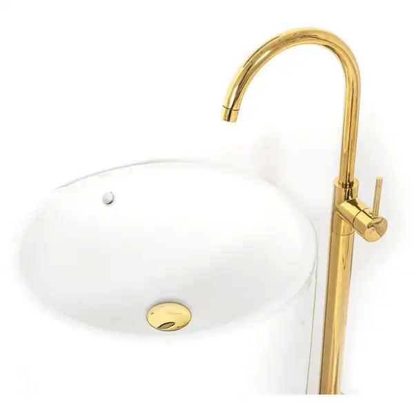 Rea Ortis Gold Смеситель для раковины, золотой (REA-B4890) Rea Ortis Gold Смеситель для раковины, золотой (REA-B4890)
