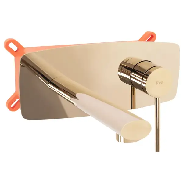 Смеситель для раковины (умывальника) REA OVAL GOLD + BOX скрытого монтажа (REA-B5125)