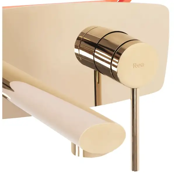 Смеситель для раковины (умывальника) REA OVAL GOLD + BOX скрытого монтажа (REA-B5125)
