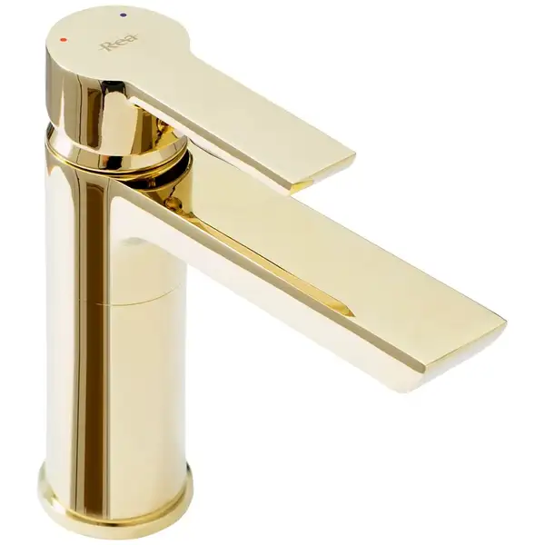 Смеситель для раковины (умывальника) REA  ARGUS GOLD золотой низкий (REA-B6212)
