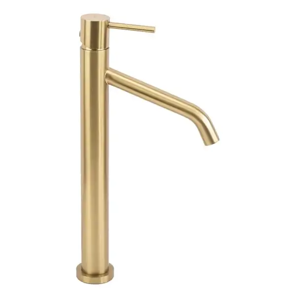 Смеситель для раковины (умывальника) REA LEVEL BRUSHED GOLD матовое золото высокий (REA-B6217)