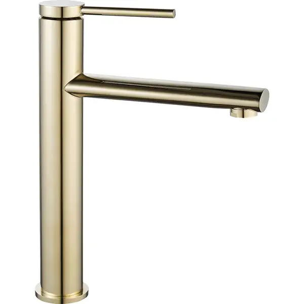 Смеситель для раковины (умывальника) REA OVAL GOLD золотой высокий (REA-B6513)