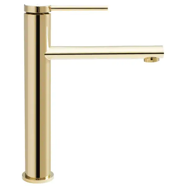 Смеситель для раковины (умывальника) REA OVAL GOLD золотой высокий (REA-B6513)