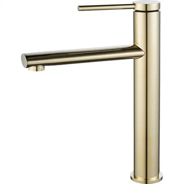 Смеситель для раковины (умывальника) REA OVAL GOLD золотой высокий (REA-B6513)