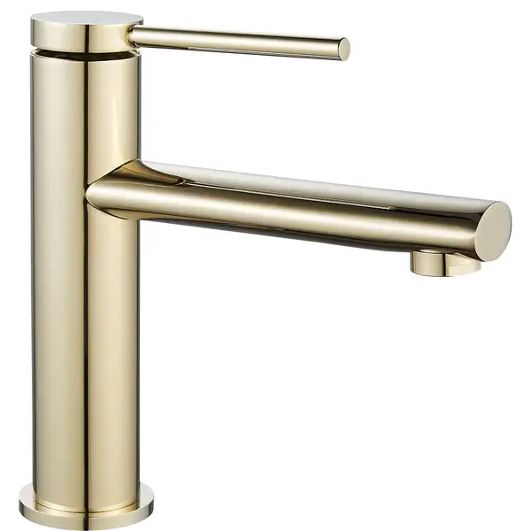 Смеситель для раковины (умывальника) REA OVAL GOLD золото низкий (REA-B6515)