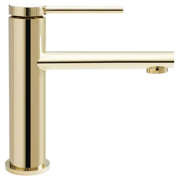 Смеситель для раковины (умывальника) REA OVAL GOLD золото низкий (REA-B6515)