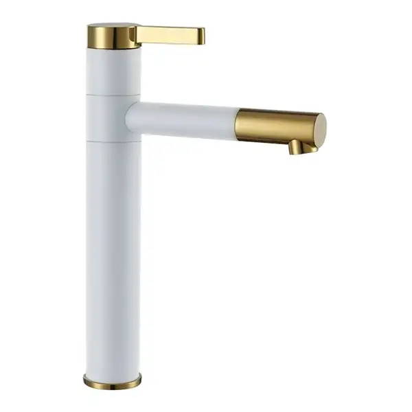 Змішувач для раковини (умивальника) REA SMART WHITE GOLD білий/золотий високий (REA-B8400) Змішувач для раковини (умивальника) REA SMART WHITE GOLD білий/золотий високий (REA-B8400)