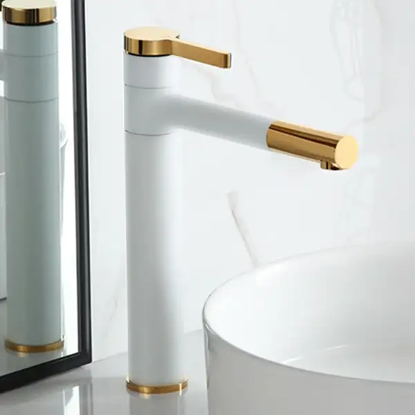 Змішувач для раковини (умивальника) REA SMART WHITE GOLD білий/золотий високий (REA-B8400) Змішувач для раковини (умивальника) REA SMART WHITE GOLD білий/золотий високий (REA-B8400)