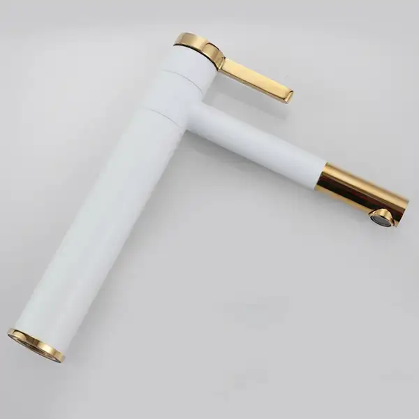 Змішувач для раковини (умивальника) REA SMART WHITE GOLD білий/золотий високий (REA-B8400) Змішувач для раковини (умивальника) REA SMART WHITE GOLD білий/золотий високий (REA-B8400)