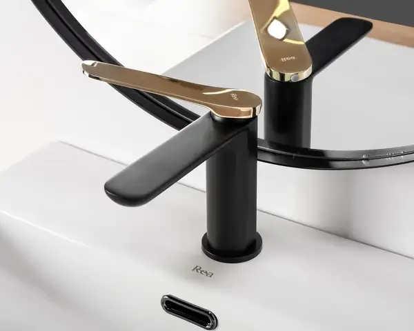 Смеситель для раковины (умывальника) REA CREEK BLACK GOLD низкий (REA-B8503) Смеситель для раковины (умывальника) REA CREEK BLACK GOLD низкий (REA-B8503)