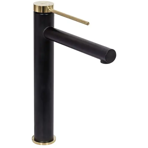 Смеситель для раковины (умывальника) REA GRIP BLACK GOLD высокий черный с золотой вставкой (REA-B9400) Смеситель для раковины (умывальника) REA GRIP BLACK GOLD высокий черный с золотой вставкой (REA-B9400)