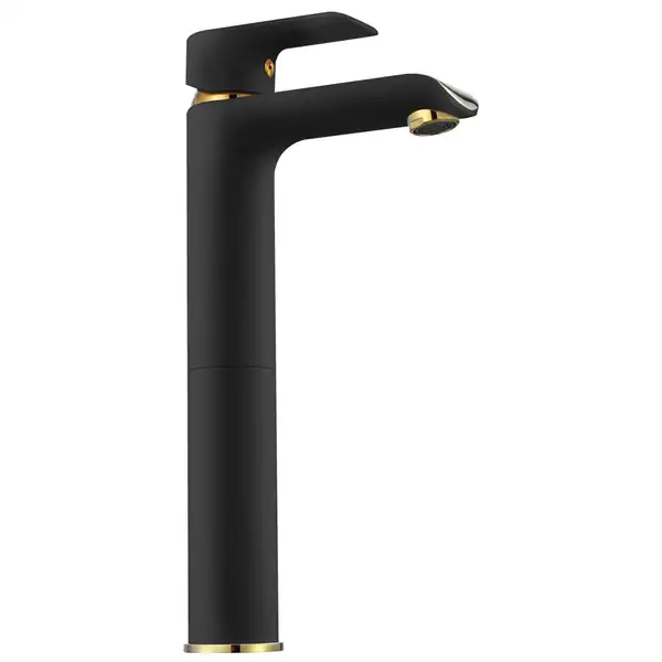 Rea Bloom Black Gold Смеситель для раковины, высокий, черный (REA-B9936) Rea Bloom Black Gold Смеситель для раковины, высокий, черный (REA-B9936)