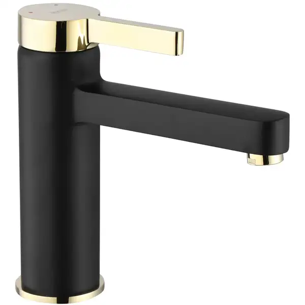 Смеситель для раковины (умывальника) REA POLO BLACK GOLD низкий (REA-B9977)