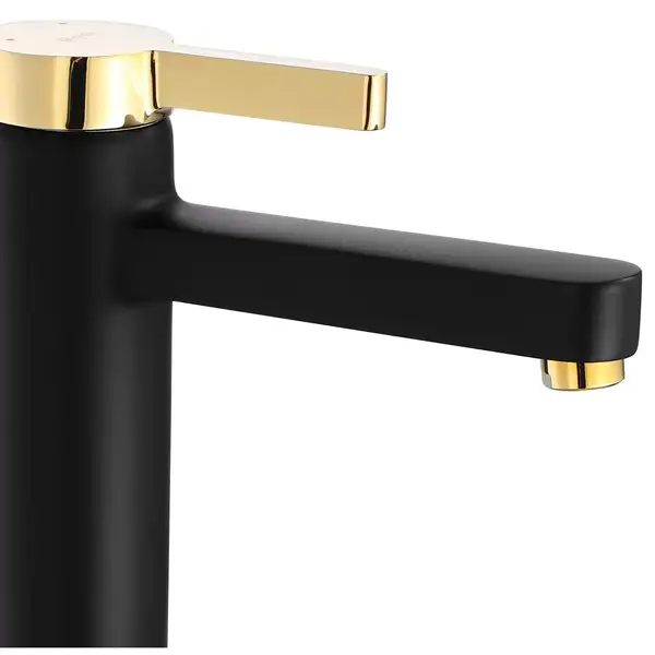 Смеситель для раковины (умывальника) REA POLO BLACK GOLD низкий (REA-B9977)