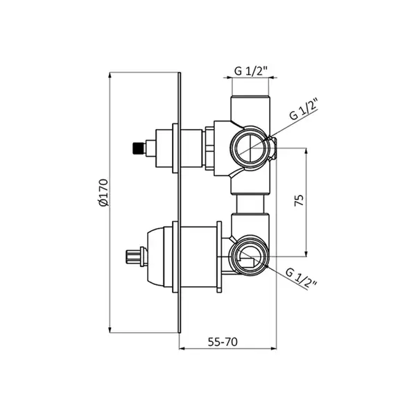 GRB Axis Chrome Змішувач для ванни, хром (74224740)