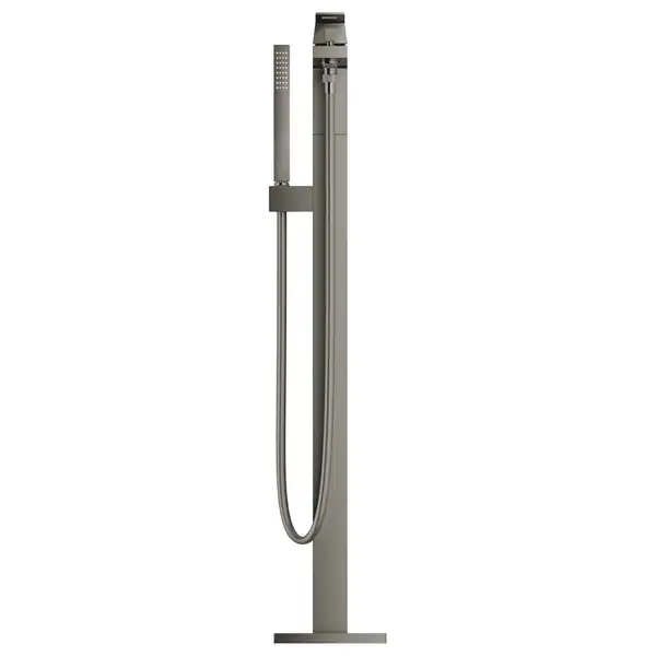 Смеситель для ванны напольный Grohe Eurocube (цвет - тёмный графит, матовый), с душевым гарнитуром (23672AL1) фото 3 Aquada.com.ua