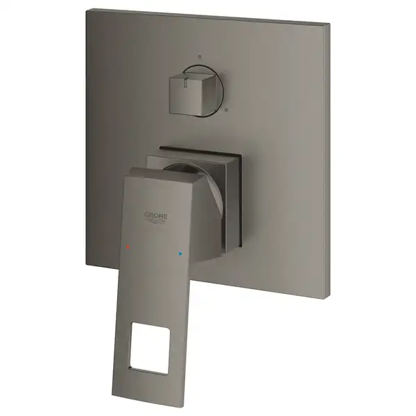 Смеситель для ванны с переключатилем на 3 положения Grohe Eurocube (цвет - тёмный графит, матовый) (24094AL0) фото 3 Aquada.com.ua