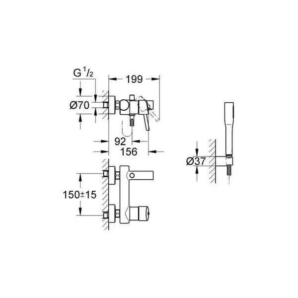 Смеситель однорычажный для ванны Grohe Concetto DN 15 (цвет - хром) с ручным душем (32212001) фото 2 Aquada.com.ua Смеситель однорычажный для ванны Grohe Concetto DN 15 (цвет - хром) с ручным душем (32212001) фото 2 Aquada.com.ua