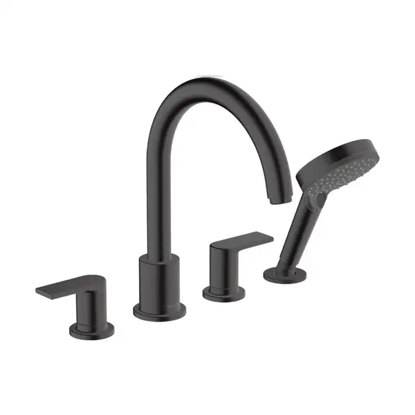 Змішувач на край ванни Hansgrohe Vernis Blend на 4 отвори, чорний матовий (71456670) Змішувач на край ванни Hansgrohe Vernis Blend на 4 отвори, чорний матовий (71456670)