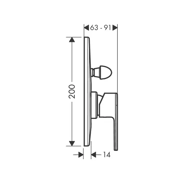 Смеситель для ванны/душа Hansgrohe Vernis Shape (цвет - хром) (71458000) фото 2 Aquada.com.ua Смеситель для ванны/душа Hansgrohe Vernis Shape (цвет - хром) (71458000) фото 2 Aquada.com.ua