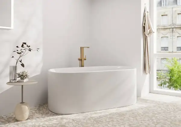 Змішувач для ванни для підлоги Hansgrohe Tecturis E (колір - шліфована бронза), з душовим гарнітуром 73445140