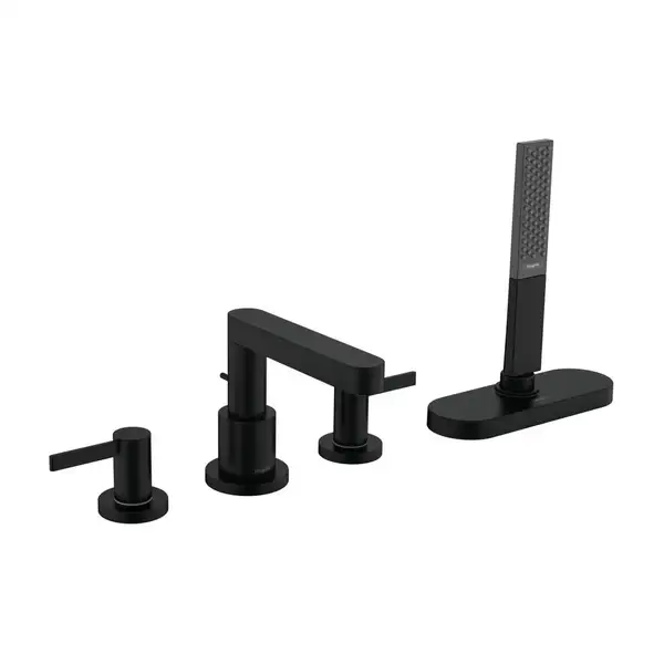 Змішувач на край ванни Hansgrohe Finoris 4 отвори з sBox, чорний матовий (76444670) Змішувач на край ванни Hansgrohe Finoris 4 отвори з sBox, чорний матовий (76444670)