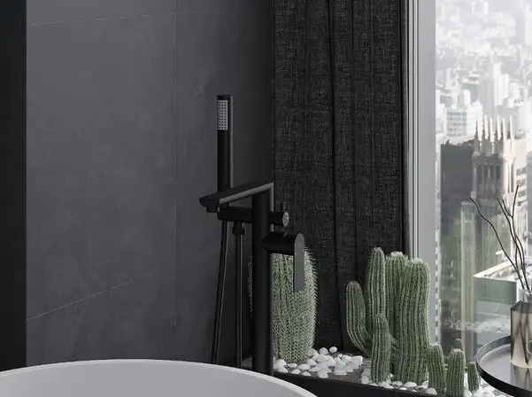 Смеситель для ванны MEXEN LEDA BLACK напольный (MEX-75633-70) Смеситель для ванны MEXEN LEDA BLACK напольный (MEX-75633-70)
