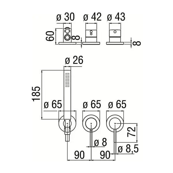 Nobili Змішувач для ванни WESK100/1TCR, хром (WESK100/1TCR) Nobili Змішувач для ванни WESK100/1TCR, хром (WESK100/1TCR)