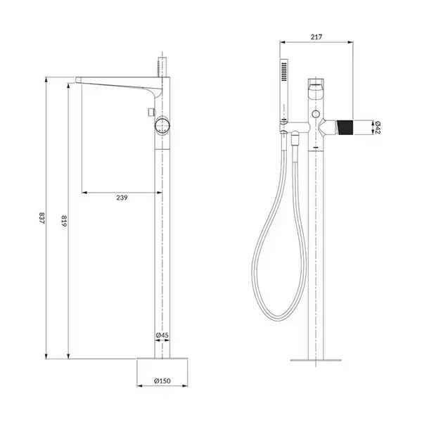 змішувач для ванни Omnires Contour chrome (CT8033GLB) змішувач для ванни Omnires Contour chrome (CT8033GLB)