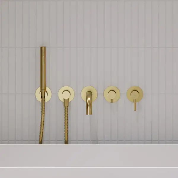 змішувач для ванни Omnires Y на 5 отворів brushed gold (Y1237/1GLB) змішувач для ванни Omnires Y на 5 отворів brushed gold (Y1237/1GLB)