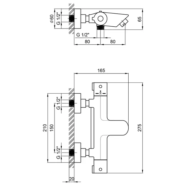 Смеситель термостатический для ванны Qtap Inspai-Therm CRMT300800 (QTINSCRMT300800) Смеситель термостатический для ванны Qtap Inspai-Therm CRMT300800 (QTINSCRMT300800)