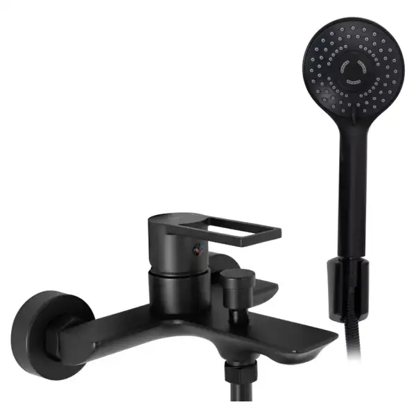 Смеситель для ванны REA FLIP BLACK черный настенный (REA-B2003)
