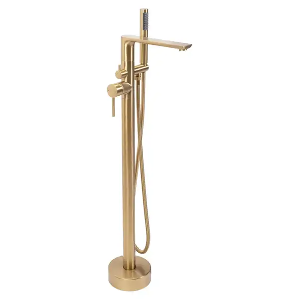 Смеситель для ванны REA FLORES BRUSHED GOLD напольный (REA-B2713)