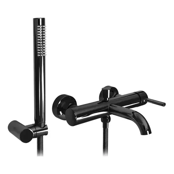 Смеситель для ванны и душа REA LUNGO BLACK GLOSSY настенный с изливом (REA-B4422) Смеситель для ванны и душа REA LUNGO BLACK GLOSSY настенный с изливом (REA-B4422)