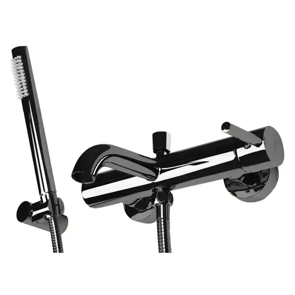 Смеситель для ванны и душа REA LUNGO BLACK GLOSSY настенный с изливом (REA-B4422) Смеситель для ванны и душа REA LUNGO BLACK GLOSSY настенный с изливом (REA-B4422)